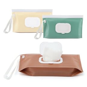 3 Pack Wipe Dispenser Refillable Baby Wipes Container for Travel Portable Wet Wipe Dispenser Bag Travel Baby Wipes Container Wet Wipe Carrying Case Holder for Diaper Bag(Color:B)