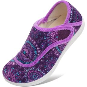 Scurtain Womens Slippers Comfy Wide Diabetic Slippers Adjustable Walking Shoes Neuropathy Orthopedic Recovery House Shoes