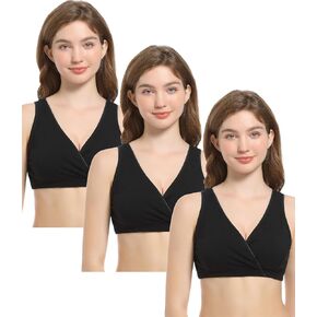 3 Pack Cotton Maternity Nursing Bras Breastfeeding Sleep Bra Pregnancy Bralette