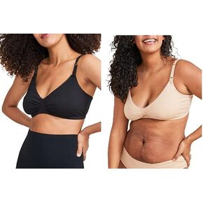 HATCH Everyday Nursing Bra - Breastfeeding Nursing Clip Down Maternity Bra - Premium Cotton - Adjustable Wireless Comfort with One Handed Nursing Clasp - J Hook for Optional Racerback, Small
