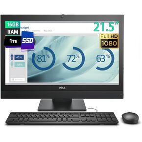 Dell OptiPlex 5250 All-in-One Desktop Computer, 21.5" FHD(1920x1080), Core i7-6700 3.4GHz, 16GB RAM, 1TB SSD, Keyboard&Mouse, WiFi, Win10 pro(Renewed)