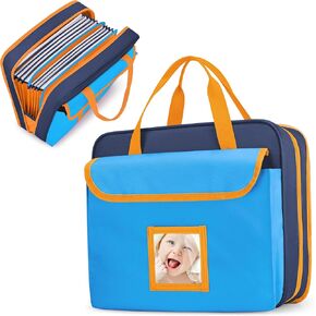 Baby File Organizer Baby Briefcase Hospital Document Folder for Newborn 9 Expandable Binder with Photo Name Areas