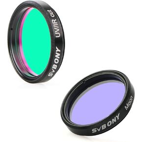 SVBONY Telescope Filter, 1.25 inches UV IR Cut Block Filter, Bundle with 1.25 inches Planetary Filter for Astronomy