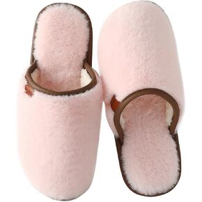 HUXMEYSON Slippers for Women, Fuzzy Faux Rabbit Fur Womens Slippers – Cozy, Soft, Lightweight, Non-Slip Memory Foam Indoor House Shoes