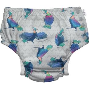 i play. by green sprouts Reusable, Eco Snap Swim Diaper with Gussets, UPF 50, 3T, Gray Himalayan Monal - Biodiversity, Patented Design, STANDARD 100 by OEKO-TEX Certified