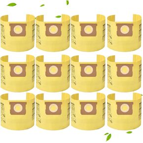 91964 Type D Dust Filter Bags Compatible with Shop-Vac 4 Gallon Wet/Dry Vacuum, Replacement Bags 9196400 and 9196433 for High Efficiency Dust Collection and Easy Cleanup (12 Pack)
