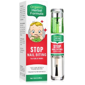 Nail Biting Treatment for Kids, Nail Biting Prevention Thumb Sucking Deterrent No Bite Nail Polish for Kids Stop Sucking and Biting Nails, Day Night Care, 10 ML