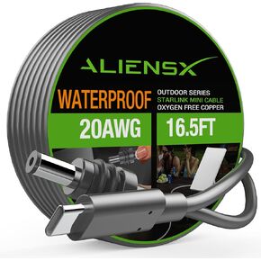 ALIENSX 3M/10FT كابل طاقة Starlink Mini DC المحمول مباشرة إلى USB-C، كابل طاقة Starlink Mini Dish Antenna DC لبنك الطاقة بروتوكول PD، مجموعة ملحقات Starlink الصغيرة