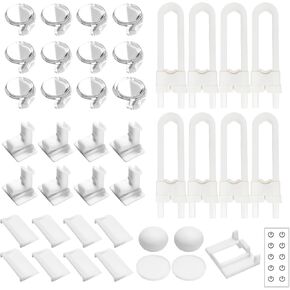28 Pack Baby Proofing Kit-Child Proof Cabinet Locks Magnetic Locks for Cabinets, U-Shaped Child Locks for Cabinets and Drawers, Corner Guards Childproof Drawer Locks No Drill Baby Safety Locks