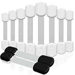 SKYLA HOMES Baby Locks Child Safety Cabinet Proofing - Safe Quick and Easy 3M Adhesive Cabinet Drawer Door Latches No Screws & Magnets Multi-Purpose for Furniture Kitchen Ovens Toilet Seats