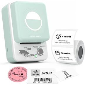 SUPVAN T50M Bluetooth Label Maker Machine with Tape, Wide Waterproof Label, Versatile App with 40 Fonts and 400+ Icons, Inkless Labeler for Home, Kitchen, School, Office Organization, Green