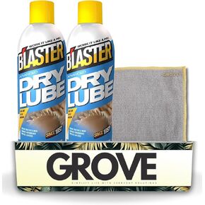 Blaster Dry Lubricant Spray 9.3 oz Bundle with Microfiber Cloth - Reduces Friction & Wear - Enhances Performance - Ideal for Locks, Hinges, and Tracks - Superior Spray Lubricant - (3 Items)