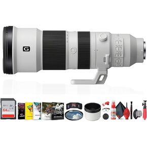 Sony Fe 400-800mm F/6.3-8 G OSS Lens | ultra-telephoto Zoom مع التثبيت البصري e-mount (SEL400800G) + برنامج صور + 64 جيجابايت بطاقة ذاكرة + مرشح ترايبود مرن + UV + المزيد
