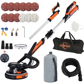 CWB214 Drywall Sander with 9 Inch 6 Hole Drywall Sanding Pad, 780W Electric Drywall Sander with Vacuum Dust Collection, 1800RPM 7 Variable Speed Popcorn Ceiling Removal Tool