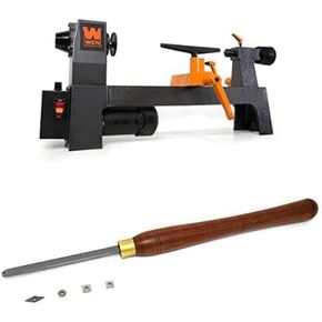 WEN 3.2-Amp 8-Inch by 13-Inch Variable Speed Mini Benchtop Wood Lathe and 18.5-Inch Indexable Wood Turning Chisel with Four Carbide Cutter Tips (LA3421, CH4704)