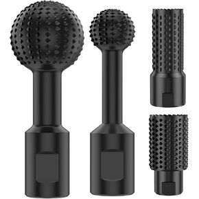 4Pcs Sphere Rotary Burr with 5/8-11 Threads for 4 1/2 and 5 Inch Angle Grinder Head Attachments, High Carbon Steel Rotary Grinding for Woodworking Engraving Grinding Drilling Bits