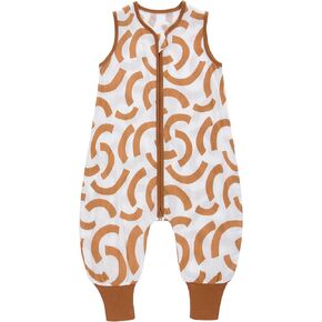 Toddler Sleep Sack with Feet TOG 0.5 Muslin Baby Wearable Blankets with Legs Sleeveless Baby Sleeping Bag for Boys Girls (Stripes, M (12-24 Months))