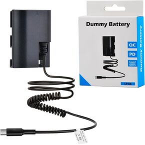 LP-E6 Dummy Battery Power Adapter with Cable for Canon EOS 5D Mark I, III, IV, 5DS, 5DS R, 6D, 60Da, 6D Mark Il, EOS 7D, 7D Mark Il, 70D, R, Ra, R5, R56, 80D, 90D, XC10, XC15