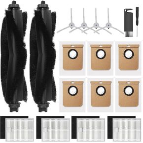 VIEWALL 18 Pack L60 Accessories Kit Replacement Compatible with Eufy L60 / L50 Robot Vacuum, Accessories Kit 2 Roller Brush, 4 Side Brushes, 4 Filters, 6 Dust bags, 1 Screwdriver, 1 Cleaning tool
