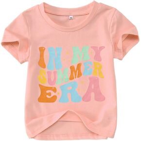 KEKEMI Toddler Girl in My Summer Era Graphic T-Shirt Baby Girl Summer Era Letter Print Shirt Short Sleeve Pullover Tee Tops