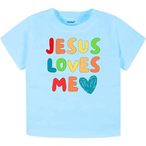 Christian Shirt Jesus Loves Me - Easter Shirt for Boys Easter T-Shirt for Girls Faith Tshirt