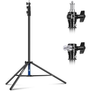 NEEWER 8.5ft/2.6m Air Cushioned Light Stand, Heavy Duty Metal Photography Tripod Stand with 1/4" to 3/8" Reversible Spigot, 3 Way Mounting Interface & Metal Locking Knobs, Max Load 5.5lb/2.5kg