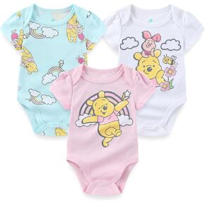 Disney Winnie the Pooh Baby Girls 3 Pack Bodysuits for Infants