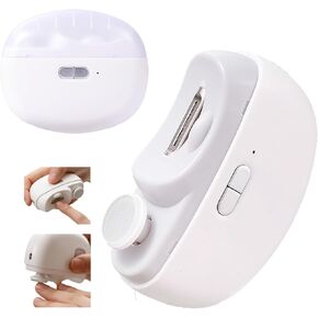 Baby Nail Trimmer Electric with LED Light & Two Speeds, 2 in 1 Automatic Polishing Nail Clippers for Infant/Kids,USB Rechargeable Safety Fingernail File Clipper for Children