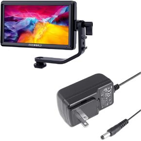 FEELWORLD S55 Camera Field DSLR Monitor and 12V 1.5A Power Adapter Bundle
