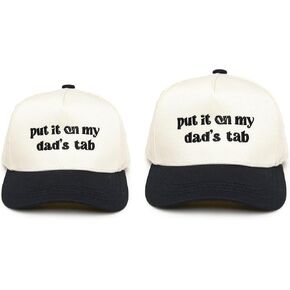 2 Pack: Toddler/Kid: Two Tone Vintage Baby Baseball Cap - Put it On My Dad's Tab