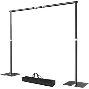 EMART Heavy Duty Backdrop Stand for Parties, 10x10 ft Pipe and Drape Adjustable Back Drop Stand Kit with Flat Base, Sturdy Photo Background Frame DIY Pole for Flower Wall Wedding Curtain