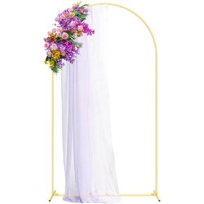 6FT Gold Metal Arch Stand for Wedding, Anniversary, Birthday Parties, Garden Background Decoration