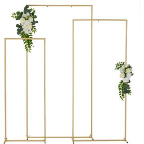 Vincidern Wedding Arch Balloon Backdrop Stand Set of 3 (7.2FT, 6.6FT,5.9FT), Metal Arch Backdrop for Wedding Ceremony, Birthday Party, Bridal Baby Showers