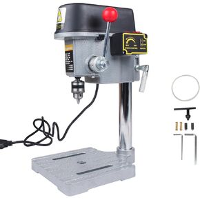 RATTMMOTOR Benchtop Drilling Machine 340W 110V/220V 16000RPM Mini Bench Drill Press 25mm Stroke Drill Chuck 1-10mm Multi-Function Drilling Milling Machine (110V)