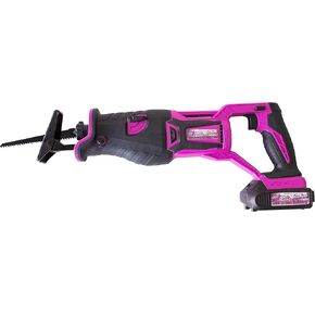 20-Volt Lithium-Ion Brushless Cordless Reciprocating Saw with Orbital Function, Includes 2Ah Battery, Pink