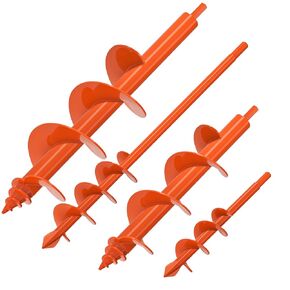 Auger Drill Bit for Planting 4Pack Garden Auger Post Hole Digger - 1.6x9'',2x16'',3x12'',3.5x16'', Safety Edges Spiral Earth Auger Bulb Drill Bit for Fence Posts, Flowers Plants, Umbrella Holes