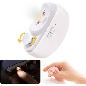 Electric Nail Clippers for Baby,USB Rechargeable Baby Nail Clippers with LED Light & Nail Scraps Storage,2 in 1 Baby Nail Trimmer and Polisher Fingernail Clippers for Toddlers,Children