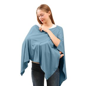 Nursing Cover for Breastfeeding - Viscose from Bamboo Ribbed, Full Coverage Privacy, Soft & Breathable Breastfeeding Cover up, Multi-Use Stroller Cover Shawl Stylish Poncho for Women