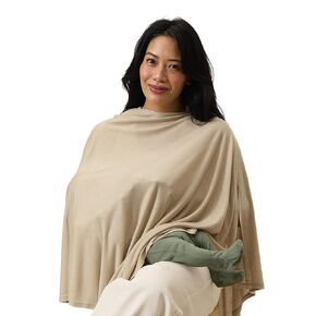 Solly Baby Nursing Cover, Ultra-Breathable, Lightweight Breastfeeding Cover-Up, Buttery-Soft Fabric, Universal Fit, Postpartum Essentials, Newborn Must Haves, Mother’s Day Gift, Flax