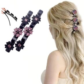 Hair Clips for Girls - Premium Hair Accessories for Girls 8-12, Braided Hair Clips, Bobby Pins for Women, Hair Jewels, Hair Barrettes for Women, Leaf Claws (Champagne color)