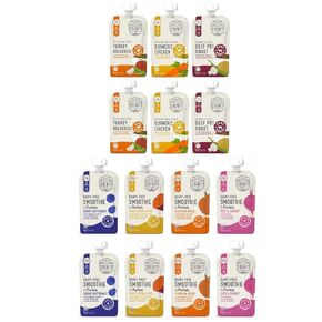 Serenity Kids 7+ Months Bone Broth and Dairy-Free Smoothies Variety Pack Baby Food Bundle | Bone Broth and Smoothie Pouches Variety Pack (22 count)