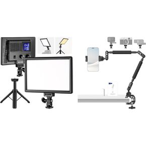 Neewer NL-116ai 9 "LED Video Light Panel ، Dimmmable DSLR Camera Light Light مع Tripod Mini ، بطارية 4000 مللي أمبير في الساعة ، 3200 كيلو