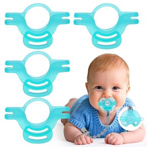 BUSOHA 4 Pack Silicone Pacifier Clip Adapter Rings for Philips Avent Soothie – 2025 New Upgrade Food-Grade Silicone Pacifier Holder Adapter Rings Baby Essentials for Newborns Infants