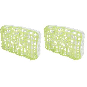 Dr. Brown's Dishwasher Basket for Small Baby Bottle Parts, Pacifiers, and Accessories, Clean, Store and Organize Newborn Essentials, Green, BPA-Free (Pack of 2)