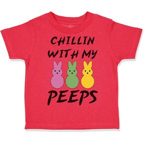 Custom Toddler T-Shirt Chillin with My Peeps Bunny Funny Humor Easter Bunny Cute
