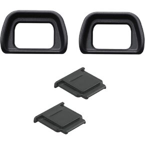 JJC 2-Pack FDA-EP10 Soft Viewfinder Eyecup Eyepiece Eye Cup & 2 Pack FA-SHC1M Hot Shoe Cover Cap for Sony A6300 A6100 A6000 Cameras