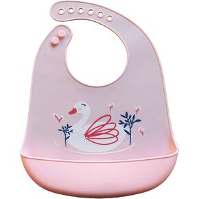 Silicone Baby Feeding Bib – Waterproof, BPA-Free, Soft & Adjustable with Crumb Catcher – Easy to Clean
