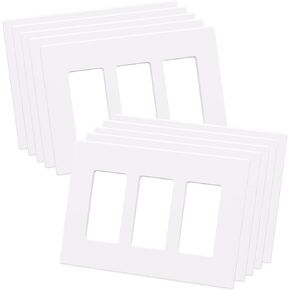 AIDA 1-Gang Screwless Decorative Wall Plates, Mid-Size Unbreakable Thermoplastic Faceplate Cover for Decorator Receptacle Outlet Switch, UL Listed (4 Pack, Matte Black)