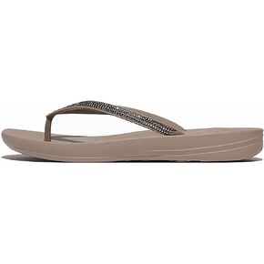 FitFlop Women's Iqushion Ombre-Sparkle On Taupe/Pewter Flip-Flops