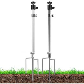 Trail Camera Mount Ground Stake Stand，Stainless Steel Game Camera Stand, 360 ° Adjustable Universal Screw Connection 1/4''-20 (6mm),Easy Installation Bracket for Hunting Trail Cam, Fishing